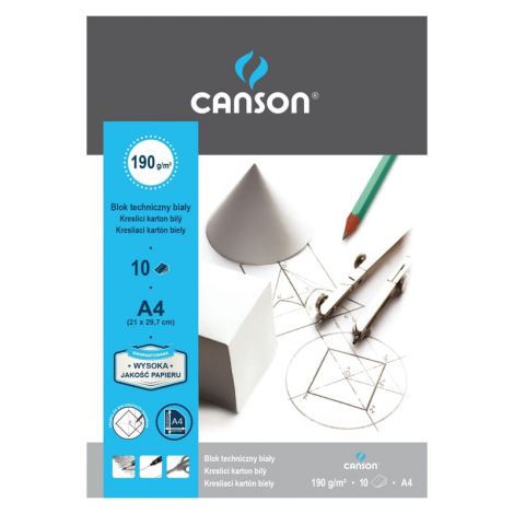 Blok techniczny Canson Biały A4/10/180g lub 190g